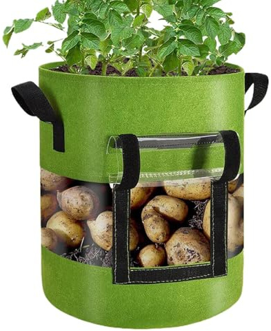 Tyg odlar väskor, tyg odlar väskor Nonwoven förtjockade planteringsväskor | Multifunktionspåsar med handtag, synligt utrymme, utomhusträdgårdsmaterial för grönsaker frukt blommor