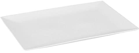 AMBITION Servierplatte Porzellan rechteckig Porto 31,5 x 20 cm Servierteller groß Spülmaschine & Mikrowelle weiß 1 Stück