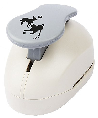 Ideen mit Herz Jumbo-Stanzer, Hunde, Motivgröße: 6,8cm x 6,7cm | Motiv-Locher für Papier | Geschenkanhänger & Karten basteln | Garten, Haustier, Kindergeburtstag, Einzug, Scrapbooking | extra groß