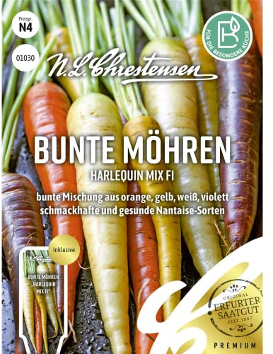 Bunte Möhren Bunte Harlequin Mix F1,bunte Mischung aus orange, gelb, weiß, violett, Samen, Saatgut, 01030-apog