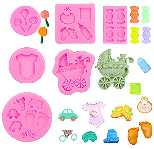 Rolin Roly 6pcs Auto Silikonform Fondant Kleidung Silikonform Schokoladenformen Kuchen Dekorieren Werkzeuge Polymer Tonformen DIY Kuchen Gelee Backformen