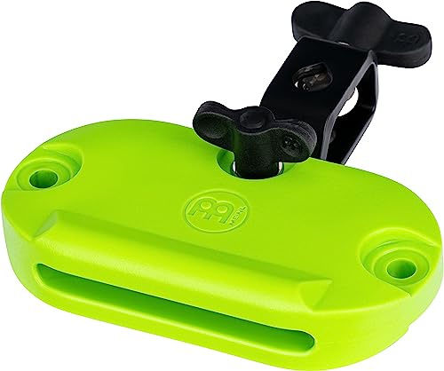 Meinl Percussion High Pitch Block - Schlagzeugzubehör - Mit Befestigungsklammer - Hoher Sound - PE Kunststoff, Grün (MPE5NG) | Percussion Block mit Befestigungsklammer, Hoher Sound, PE Kunststoff