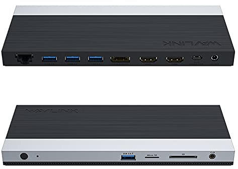 WAVLINK USB C Docking Station with 130W Power Adapter, Triple Display USB Type C to Dual HDMI Dock, 2 HDMI, DisplayPort, 100W PD3.0 Charging for Laptop, Ethernet, 4 USB 3.0, SD/TF Slot, Audio, Black