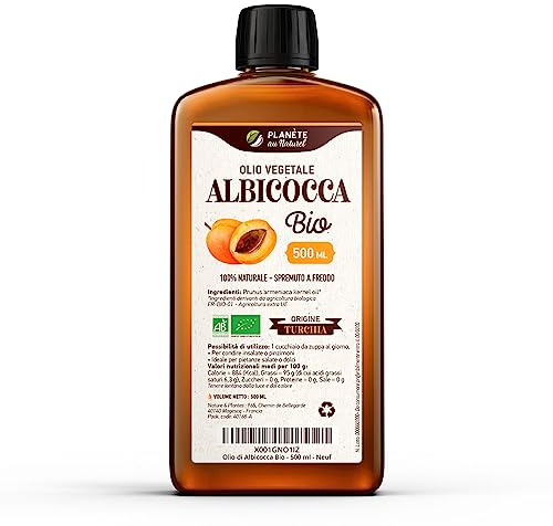 Olio di Nocciolo di Albicocca 500 ml - Olio Vegetale Puro, Naturale e Spremuto a freddo