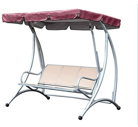 Reemplazo de toldo abatible, cubierta de columpio para patio de 3 plazas Toldo abatible reemplazable a prueba de agua, cubierta de reemplazo de techo abatible, tela Oxford recubierta de plata 210D