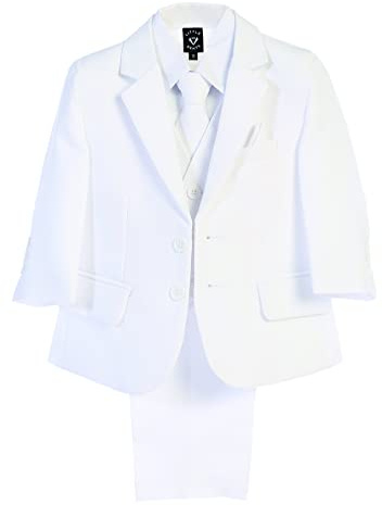 White Boys Baptism Outfit Toddler Suit First Husky Boy Formal Set Trajes para Niños 1st Communion Suits for Boys Suit Size 8 +