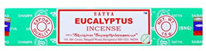Eucalipto - Bastoncini di incenso Satya Sai Baba - 15g (10-12 Sticks) - Arrotolati a mano in India - Per Meditazione e Yoga