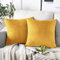 AMEHA Velvet Cushion Covers 45 x 45 cm Set of 2 Square Throw Pillow Cases Decorative Bedroom Cushion Covers for Sofa Living Room Car with Invisible Zipper (Ochre, 18 x 18 Inch)