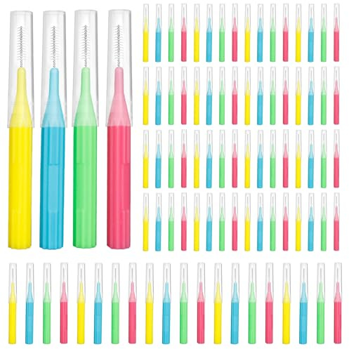 RAZOKO Interdental Brush, Flossing Head,Easy Use Tooth Cleaning Tool (1Pack(2mm/2.3mm/2.5mm/3mm)-88pcs)