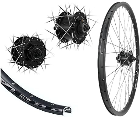 Bärwinkels 26/27,5/28 Zoll DH21 Hohlkammerfelge Disc schwarz Nabendynamo 3 in 1 für 6-Loch Bremsscheibe zum Wählen