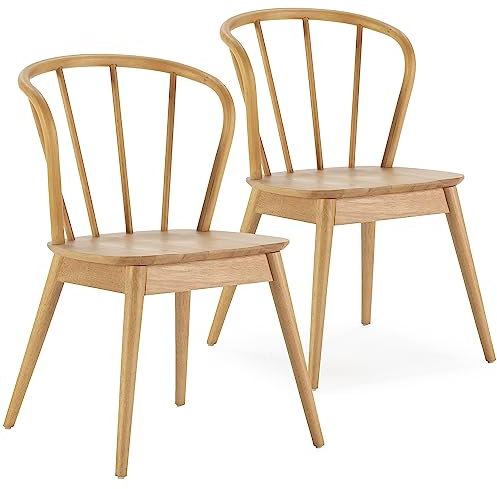 HOMN LIVING Set mit 2 Stühlen Brisa Farbe Eiche, Massivholz, 47 cm (Breite) 59 cm (Tiefe) 83 cm (Höhe)