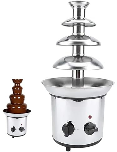 TsoLay Chocolate Fondue Fountain, 4 Tiers Electric Chocolate Dipping Warmer, Chocolate Fondue Tower, Quiet Motor/Easy Assembly/Knob Control/Easy Treat Dipping, for Birthday Party Wedding Celebration