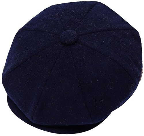 ZRWASKA® Mens Flat Caps UK 8 Panel Peaky Flat Baker Boy Hats Wool Cap – Gatsby Tweed Wool Fabric Newsboy Style Women Baker 1920s Hat Flat Cap Men Plain Herringbone Size S-XXL