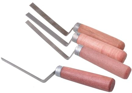 Aqbau® Fugenkelle Verfugkelle Fugeisen Kelle Holzgriff Fugspachtel Fuge 230 x 50 x 8 mm Metall Holz Silber Braun