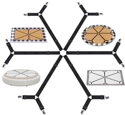 OPPKEPT Bettlaken Spanner Bettlakenklammern, Verstellbare Bettlaken Spanngurte, Lakenspanner mit Metallclips Elastische Bettlakenverschlüsse für Bettwäsche,Bettlaken, Matratze, Sofa (Silver)