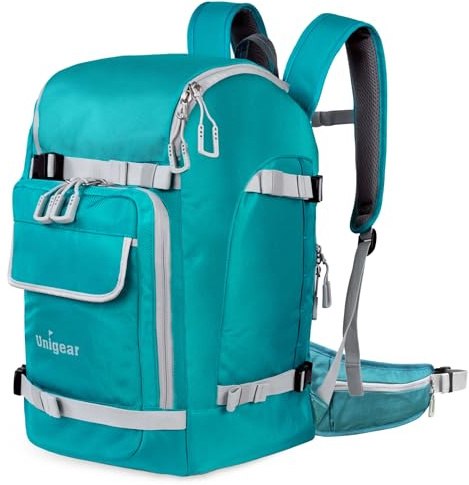 Unigear Pjäxväska med hjälmfack och ryggsäcksremmar, skidryggsäck med hjälmväska, skidväska, simväska för skidstövlar, skridskor, snowboard, inline-skridskor