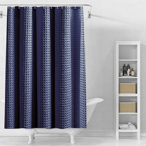 Stfery Waffel Duschvorhang Mit Metall Duschvorhänge 120X200 Bathroom Curtains Waterproof Duschvorhang Antischimmel
