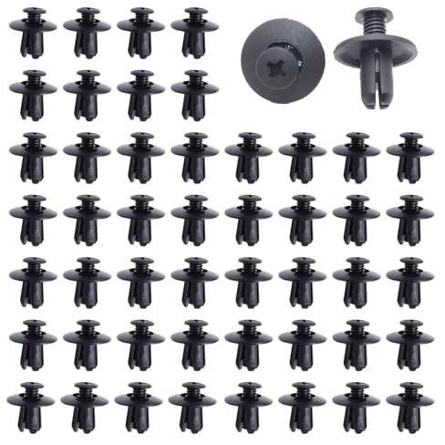 JINJUMEI 50 Pezzi Clip di Fissaggio per Auto Rivetti in Plastica per Auto Clip di Ricambio per Rivestimento Auto Mollette di Ricambio 70186729901 701867299 Compatibili con VW T4 T5