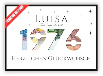 dockyardos® Geldgeschenk zum 50. Geburtstag | Mit Jahreszahl personalisierbar | Geschenkidee für Jungen & Mädchen sowie Männer & Frauen | Originell und kreativ Geld verschenken