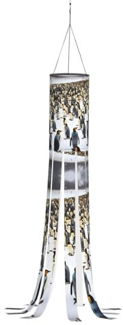 SABFWF Windsack mit Pinguine im Schnee, für Herbst, Winter, Thanksgiving, Outdoor und Geister-Thema, Windsack mit Stange