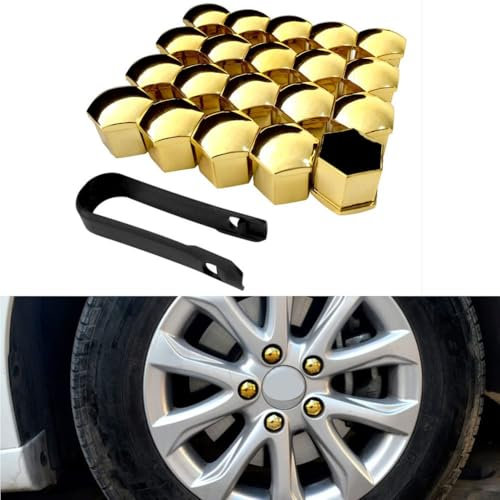 20 Stücke Auto Radschraubenkappen für Mercedes Benz GLB Class X247, Staubdicht Sechskant Reifenmutterabdeckungen Abdeckung Außen Dekoration,21mm-Yellow