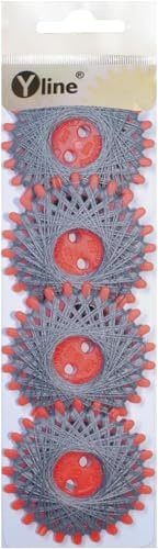 4 Sterne a. 20 m Sternzwirn Polyester mittel grau, Sternchenzwirn Stern - Zwirn, sl, (0,06 € / m), 3171-25
