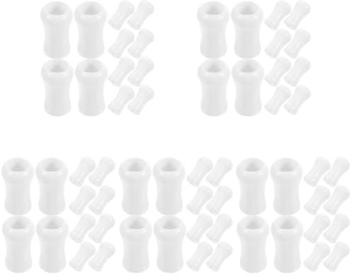 DOITOOL 5 Sätze Zubehörset Für Jalousien Zauberstab Tür Draht Zugschnur Fensterladen Beschläge Blindkordel Quasten Knöpfe Schnurende Ziehen Blinder Schnurzug Plastik Weiß 12 Stück * 5