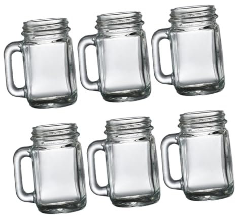 ABOOFAN Bicchieri Per Liquori in Vetro Da 40ml, Bicchierini Per Cocktail Da Festa, Set Da 6 Pezzi Design Vintage Per Whisky, Vino e Birra