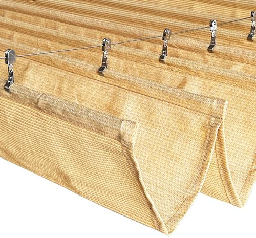 Toldo Vela de Sombra Ondulada, Toldos Exterior Terraza Retractil para Patio Jardín Pergola, Red de Sombra con Kit de Montaje Solar Sombra Paño Toldo Resistente y Transpirable