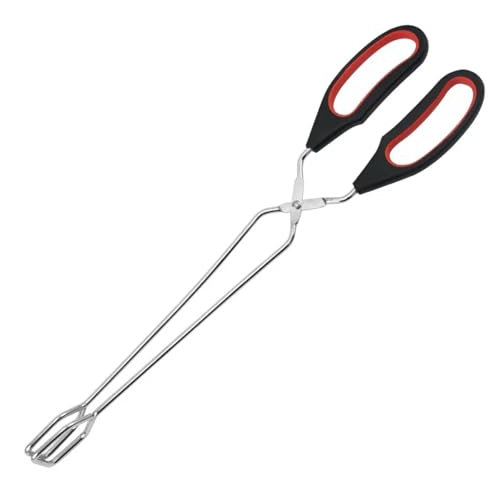 Feuerzange, Grillwerkzeuge, Grillscherenzange, Grillzange mit langem Griff, Scherenzange für Feuerstellen, Kaminzange (24 cm) ()