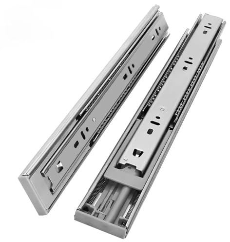 WJIAYAO Guide per Cassetti 10-20 Guide for cassetti in Acciaio Inossidabile Soft Close Track Ammortizzata Chiusura silenziosaTre Guide di Scorrimento Ferramenta for mobili(Buffer 16inch 40cm)