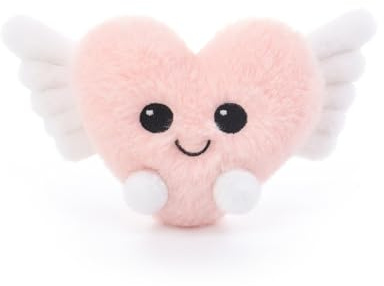 Apricot Lamb Engel Herz Plüschtiere für Kinder, weiche niedliche Kuscheltier für Baby Mädchen und Jungen, Flauschige Engel Herz Rosa 10 cm