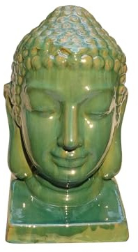 TucanoHamburg Steinzeug-Gartenfigur Buddha Jade-Grün 16x16x28cm frostfest
