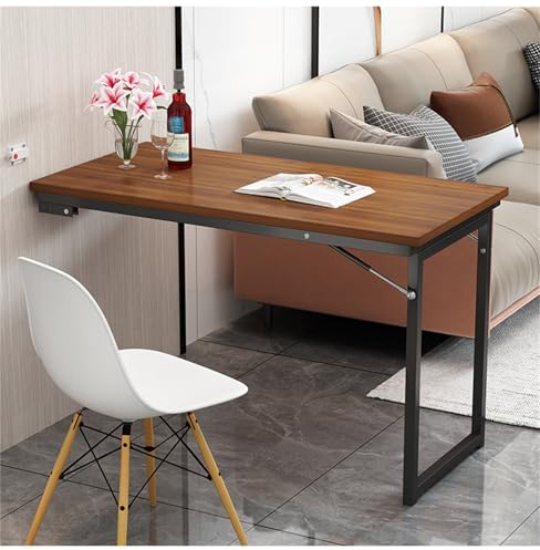 Pounjsd wall mounted kitchen table - Wall Mounted Folding Workbench - Wall Mounted Drop Leaf Dining Table - Wall Mount Desk Fold Down - Suitable for Dining Room,Bedroom 120×60×75cm