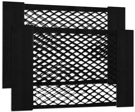 LLFYXM Filet Coffre Voiture avec Velcro, Filet Voiture et Filets Rangement Camping Car, 40x25cm Filets pour Auto Élastiques Universels, Rangement Coffre de Voituré Pratique et Compact (2 Pièces)