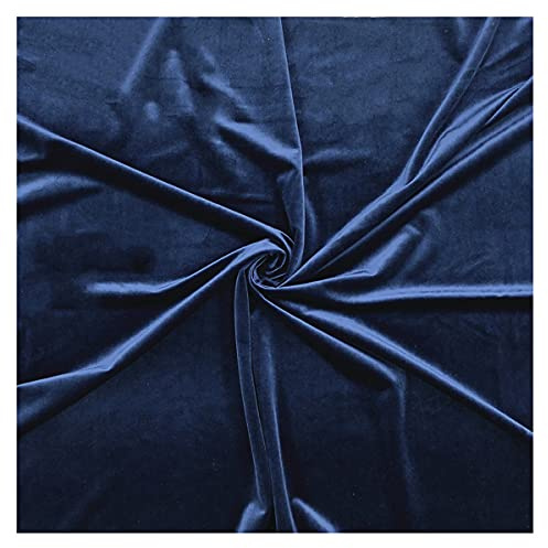 tessuto spandex a metro, Tessuto in pile di velluto blu scuro, in poliestere non vellutato, for tappezzeria, cucito, artigianato, decorazioni, costumi, abbigliamento, tovaglia, larghezza 145 cm, diver