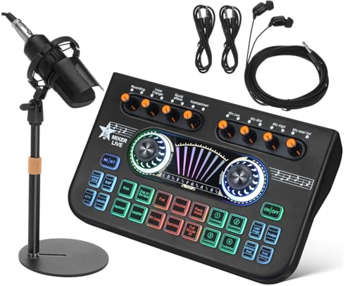 Mixeur de Son X3-bm700 X3, Carte Audio Noire en Métal et Plastique | Latence Réduite, Technologie de Mixage, Qualité Sonore Professionnelle, pour Podcast et Diffusion en Direct