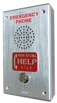 LeCall Emergency Dialer Phone/Elevator Phone with Voice Announcement, ADA Compliant, Auto-Dial 911 and Programmable, TEP331