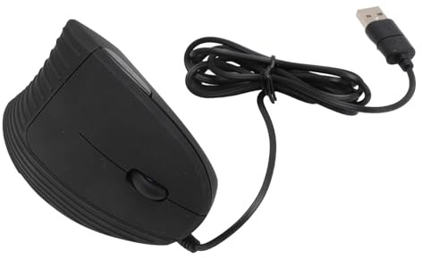 Dpofirs Souris Verticale Filaire Haut de Gamme pour Droitier avec DPI Réglable, Adaptée aux Utilisateurs de PC et D'ordinateurs Portables, Souris en Matériau ABS Noir Durable
