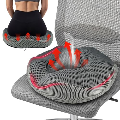 ZXBBTZ Coussin D'assise Hémorroïdes en Mousse À Mémoire De Forme Anneau De Siège Amovible Coussin Orthopédique Ergonomique pour Hémorroïdes Coussin De Siège Donut Coussin De Siège Coccyx