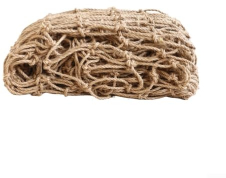 Rete biologica biodegradabile da giardino, in corda di canapa resistente, supporto per piante con griglia quadrata per verdure rampicanti (2 x 3 m)