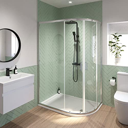 Modern 1000mm x 800mm Right Hand Offset Quadrant Shower Enclosure Framed 6mm Glass