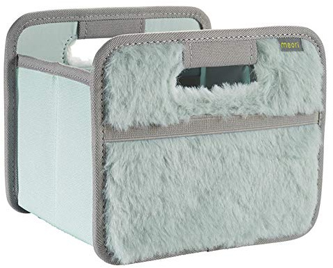 meori Faltbox Mini in Mint/Plüsch – Kleine Klappbox mit Griffen – Geschenkidee und Allzweck Aufbewahrungslösung - A100665 - 16,5 x 12,5 x 14 cm