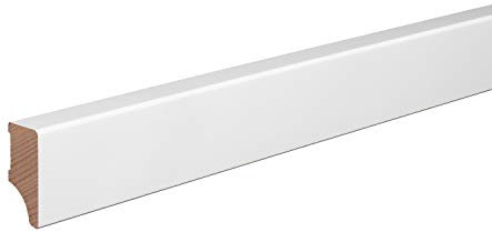 Sockelleiste Massiv Holz Buche weiß lackiert Weimarer Profil Modern 40mm