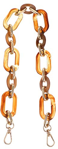 VALICLUD Handtaschenkette 17.72 Zoll Acryl Und Metall Mix Kettengriffe Für Handtaschen Basteln Ersatzriemen Braun Gold