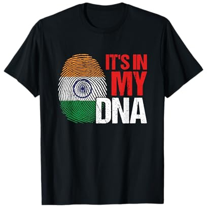 ADN Drapeau de l'Inde Pays Empreintes digitales Cadeau T-Shirt