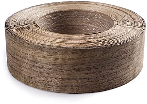 MOLIGOU Preglued Wood Veneer Strips, Iron-On Adhesive,2”×50’(Walnut)