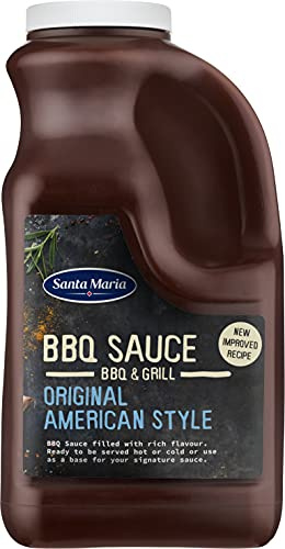 Santa Maria - Salsa Barbacoa, Sabor Dulce y Ahumado, BBQ Americano - 2575 g | Sabor dulce, ahumado y profundo. Formato hostelería 2575 g. Apto para carnes, costillas, marinados y salsas