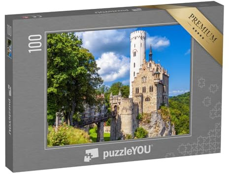 puzzleYOU: Puzzle 100 Teile „Schloss Lichtenstein im Sommer, Schwäbische ALB“