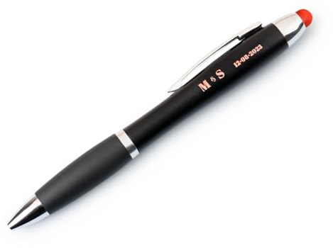 Wanapix | Bolígrafo Personalizado con Luz | Bolígrafo Luminoso con el Nombre, Texto o Logo que quieras | Tinta color Azul (Personalizado por 1 cara - Luz roja)